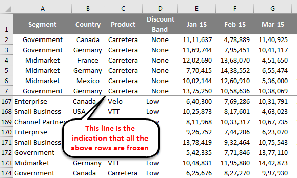 Frozen Rows