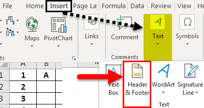 Header and Footer in Excel example 1-2