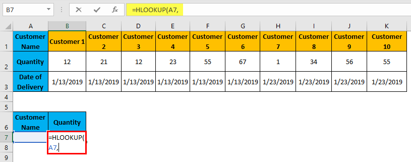 Hlookup Example 1-4