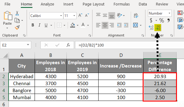 How To Find Percentage Difference In Excel