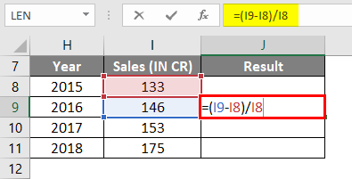 Percentage increase formula excel