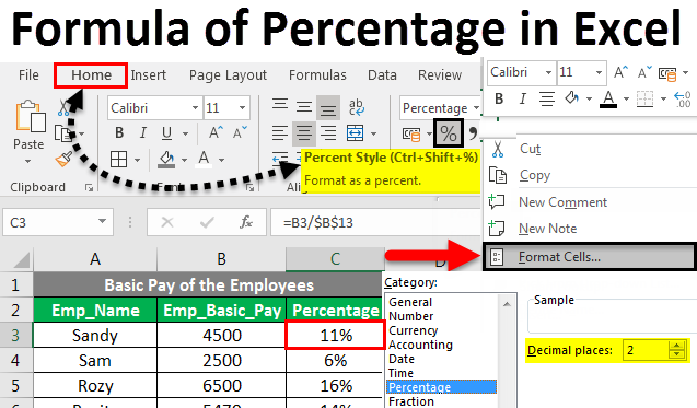 PERCENTAGE, HOW TO CALCULATE PERCENTAGE