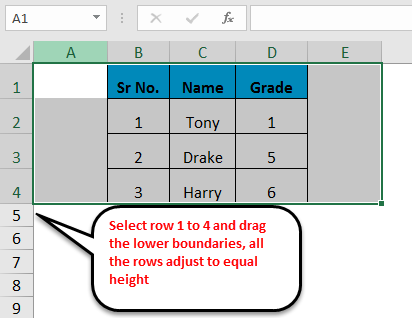 excel adjust row height to fit text