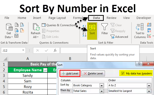 sort by number in excel how to sort by number and its implementation