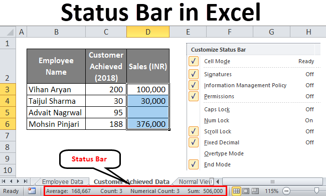 microsoft excel for mac 2011 add items to status bar