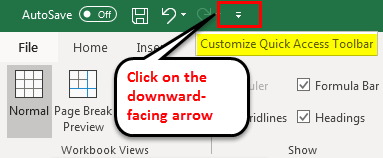 Customize Quick Access Toolbar