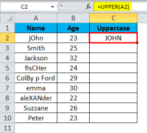 Uppercase in Excel | Convert Words Lowercase to Uppercase