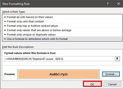 Shortcut to Merge Cells in Excel -Using conditional formatting-6