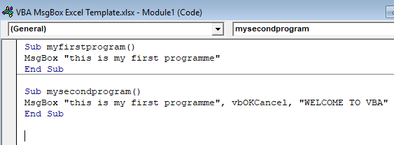 vba msgbox - Title & Button Argument