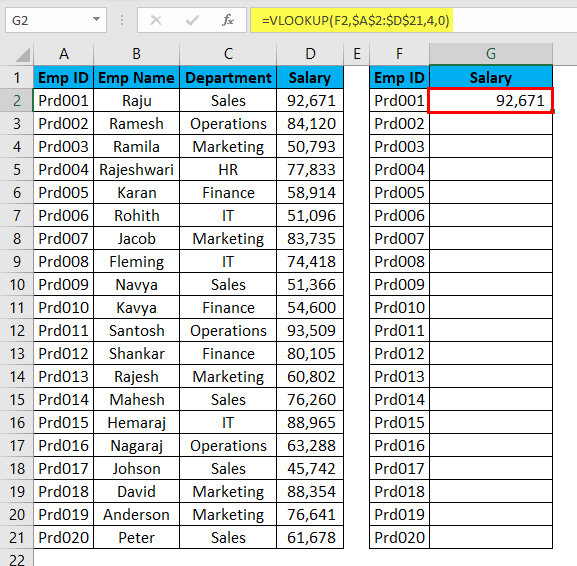 VLOOKUP Alternatives Example 3-3