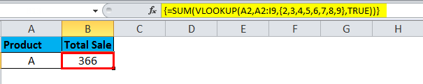 VLOOKUP with Sum example 1-2