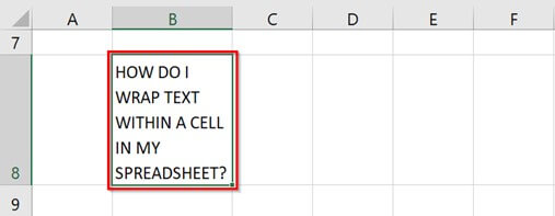 WRAP TEXT WITHIN A CELL 3