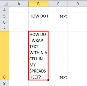 WRAP TEXT WITHIN MY SPREADSHEET