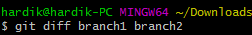 git diff [first branch] [second branch]
