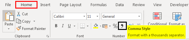 What Is The Comma Style Number Format In Excel