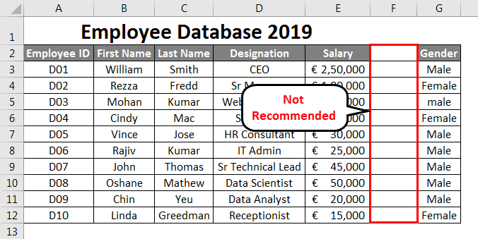 Create Excel Database 4