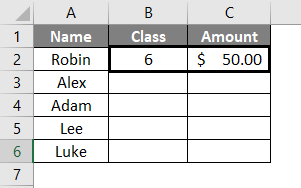 Ctrl D in Excel Example 1-2