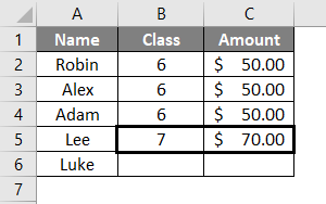 Ctrl D in Excel Example 1-6