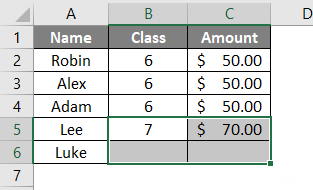 Ctrl D in Excel Example 1-7