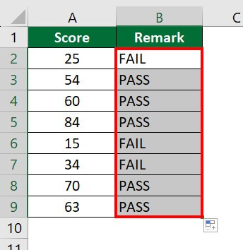 (Formula for Grade in Excel) Example 1 Sol Step 3