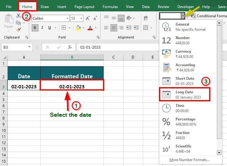 How to Change Excel Date Format in Excel? Short, Long Formats