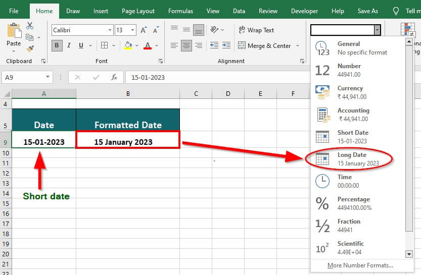 How To Change Excel Date Format In Excel Short Long Formats