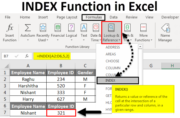 INDEX Function in Excel