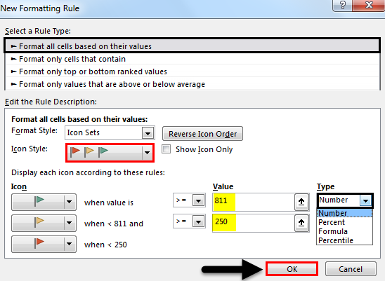 Icon Sets in Excel 1-6