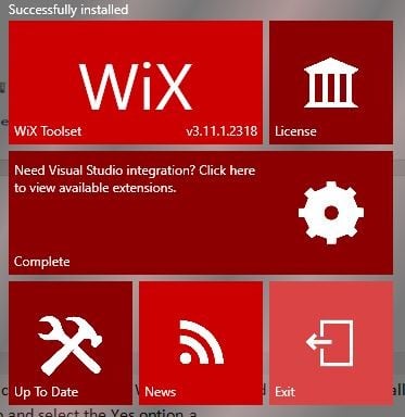 Install WIX 8