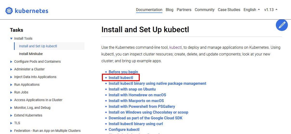 Kubectl Installation step 1