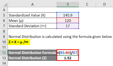 find probability with mean and standard deviation excel