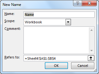 New Name dialog box