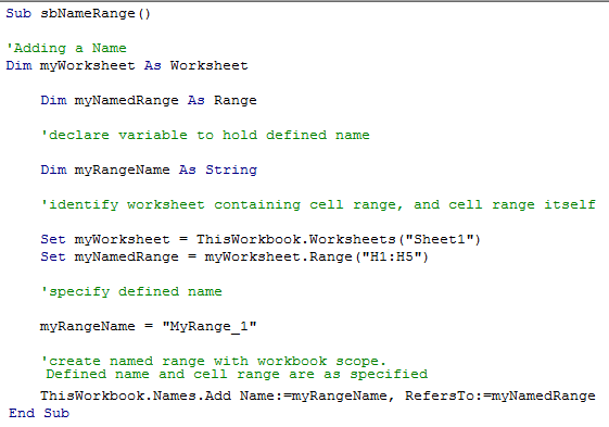 Name Range Example 3-1