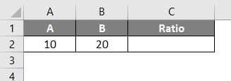 Ratio in Excel Example 3-1