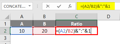 Ratio in Excel Example 2-2