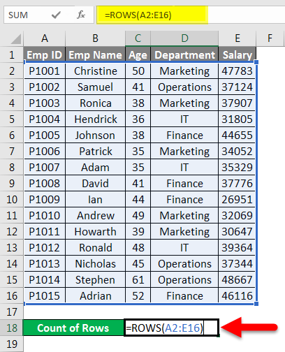 excel how many rows are available