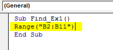 VBA Find Example 1-4
