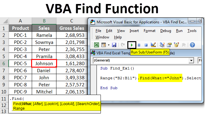 VBA Find Function How To Use Excel VBA Find Function 