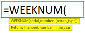 Week Numbers syntax