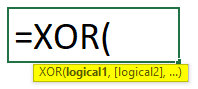 XOR Formula in Excel