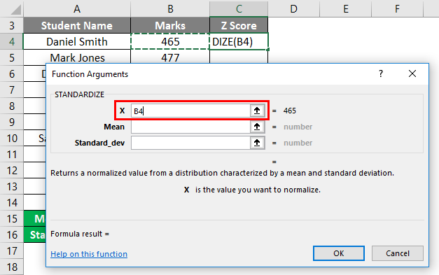 z score for