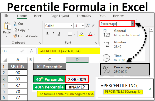 Percentile Formula In Excel How To Use Percentile Formula 8506