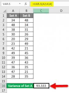 Variance in Excel | How to Calculate Variance in Excel with Examples?