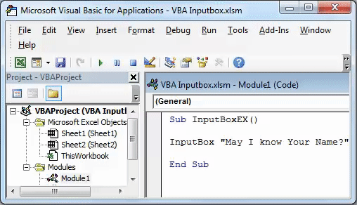 VBA InputBox Example 1-4