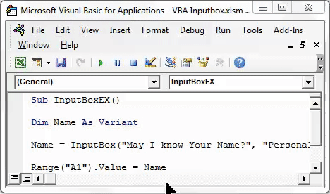 VBA InputBox Example 2-4