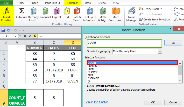 COUNT FORMULA 3-11