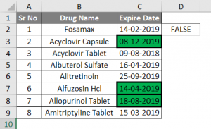 formatting conditional