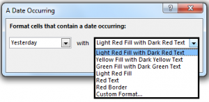 formatting conditional