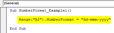 VBA Number Format Example 1-6