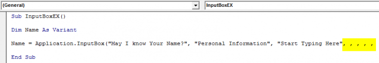VBA InputBox | How to Create Excel VBA InputBoxw with examples?